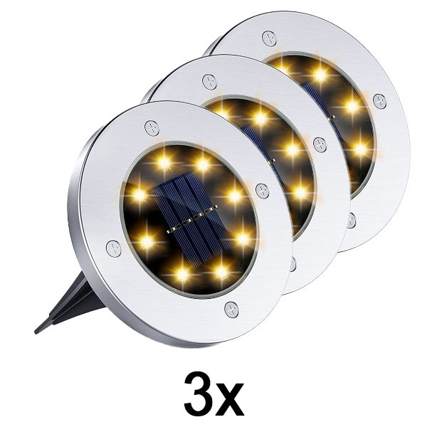 1x Solar-Bodenleuchten für den Außenbereich (3er-Set) | LUMIGARD